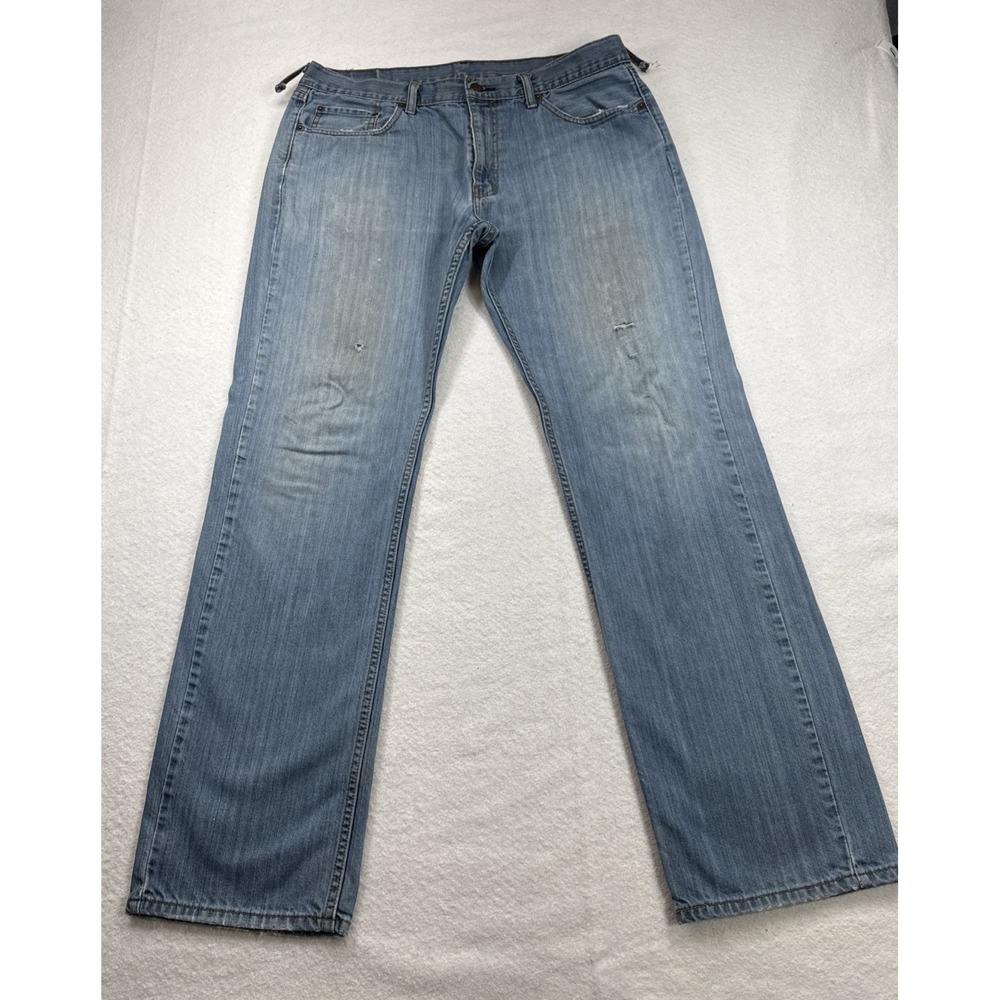 Levi 559 Jeans Mens 36/34 Relaxed Fit Straight Light Wash Denim Distressed Work